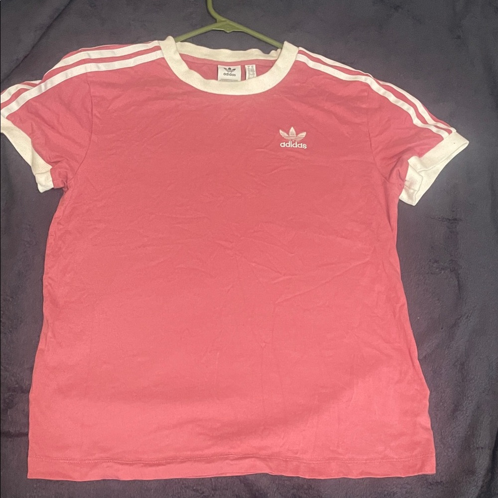 Adidas Pink Tee with White Accents